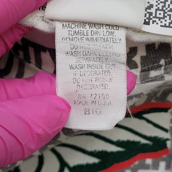 Vintage Funny Naughty But Nice AOP Shirt Large 21x26 White Gray - Picture 7 of 13